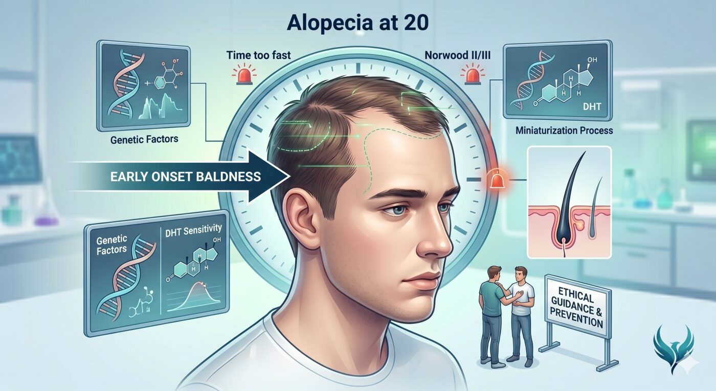 Alopécie précoce à 20 ans — dilemme éthique de la greffe de cheveux