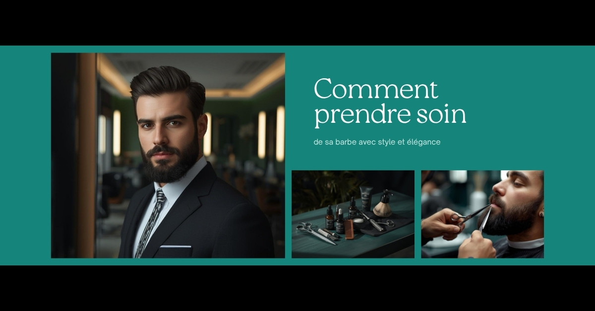 Homme entretenant sa barbe avec des soins capillaires professionnels